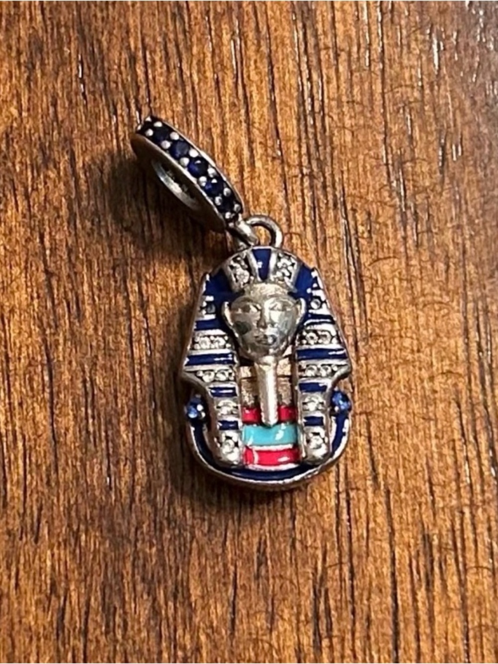 Egyptian Pharaoh Enamel Pendant Charm in Blue, Red, Teal